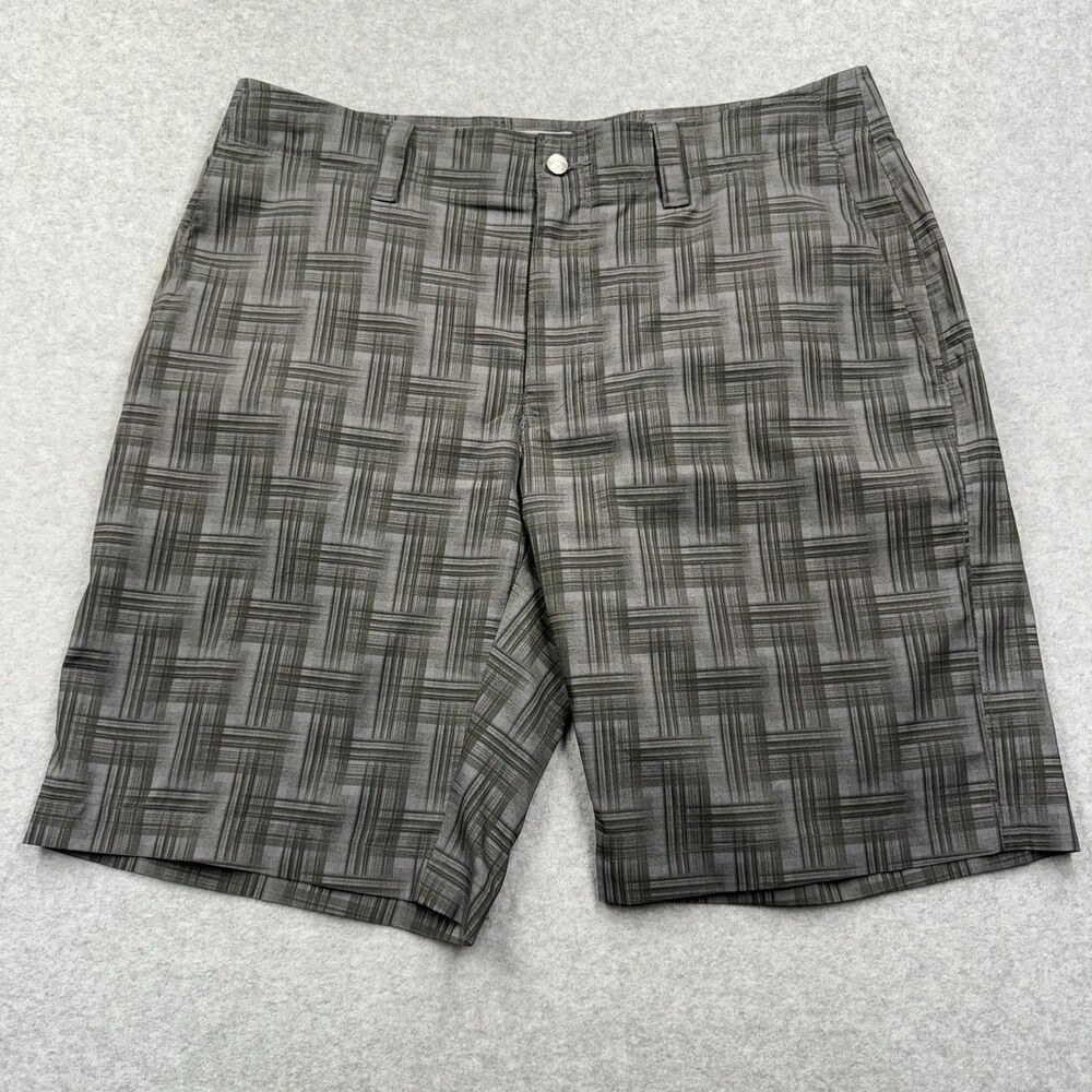 Callaway Men's Athletic Golf Shorts Gray 34W Geometric Stretch Polyester Pockets